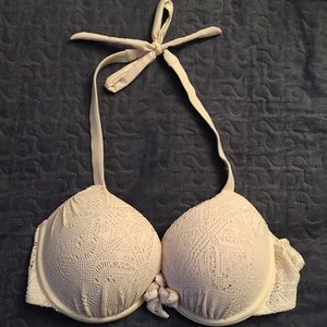 H&M White Lace Bathing Suit Top